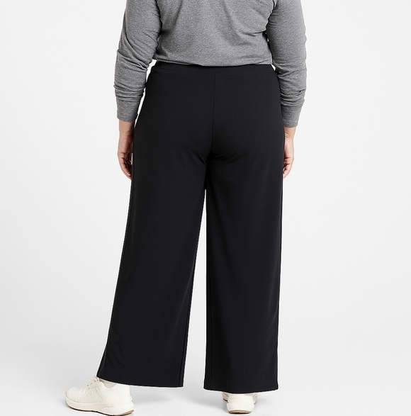 Athleta Travel Work Athletic Casual Essential Cosmic Wide Leg Pants Black 16T - Picture 3 of 14